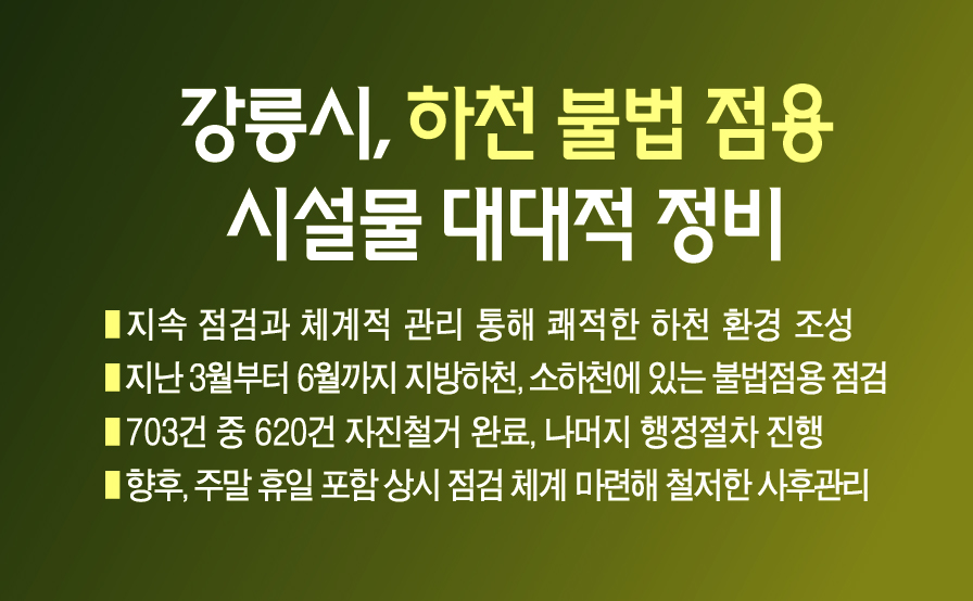 강릉시, 하천 불법 점용 시설물 대대적 정비 이미지 1